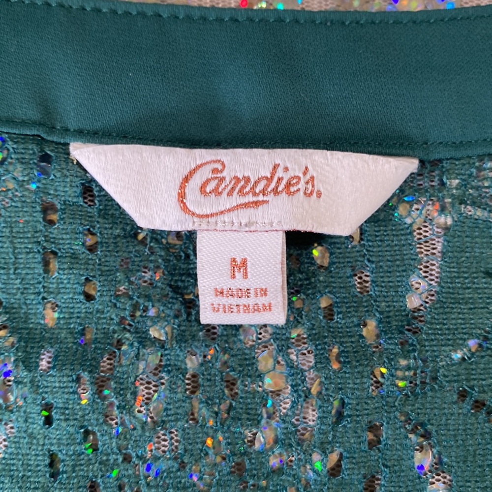 🌸[ Candies ] Lace Panel Zipper Blouse - Picture 6 of 14